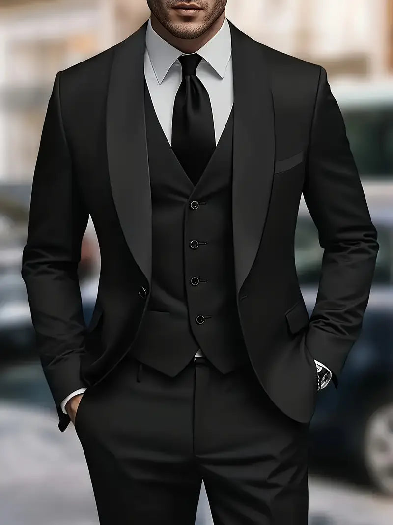 Man wearing a black suit 