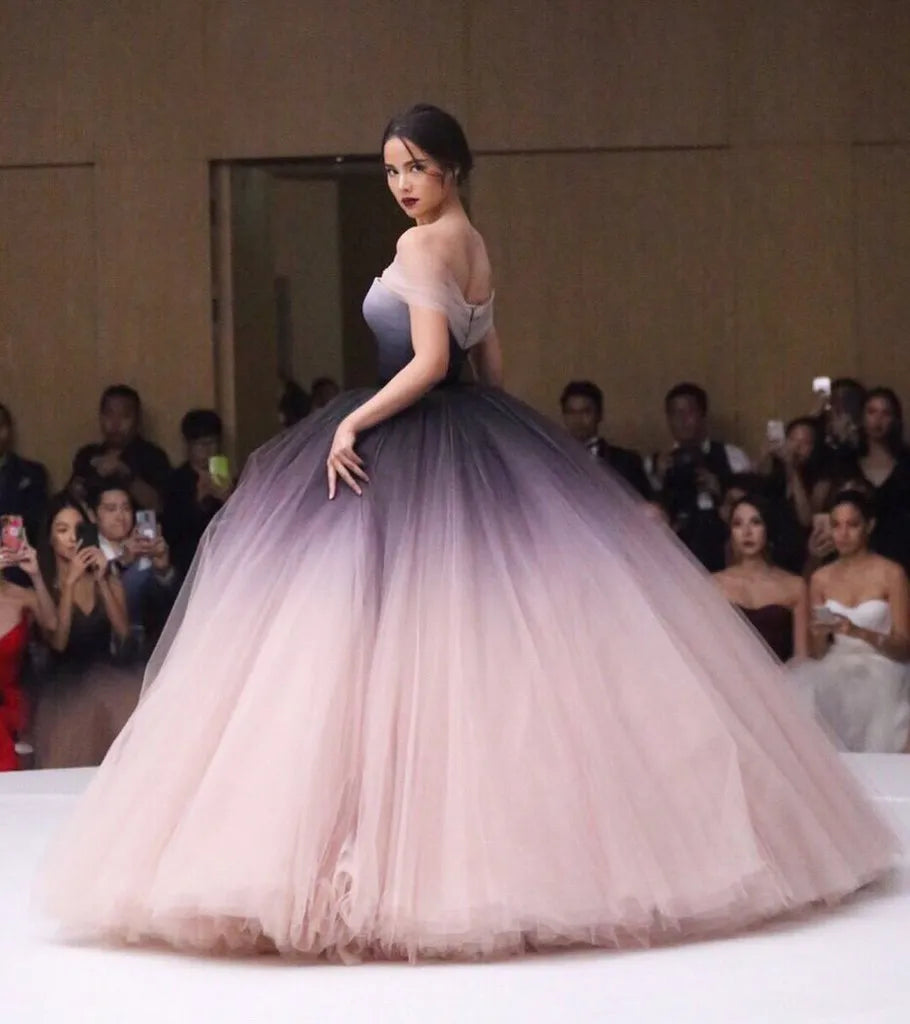Ombre Off-Shoulder Prom Dress – Elegant Ball Gown 2023