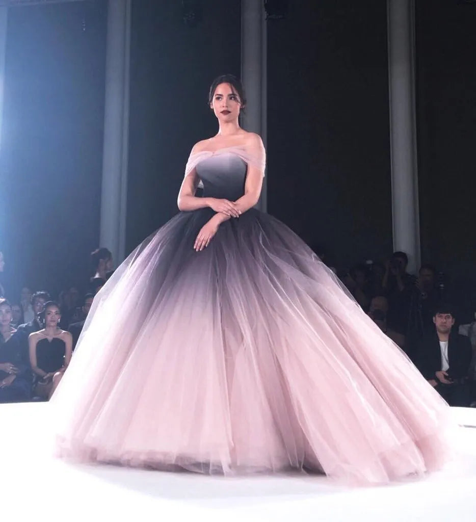Ombre Off-Shoulder Prom Dress – Elegant Ball Gown 2023